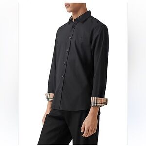 Burberry Brit women Black Novacheck Detail Cotton Shirt XS